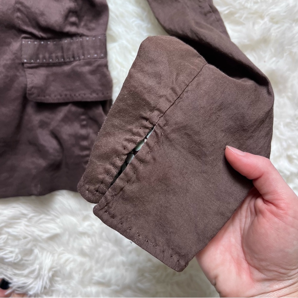 Elie Tahari Brown and Paisley Trim Shacket - Picture 4 of 6